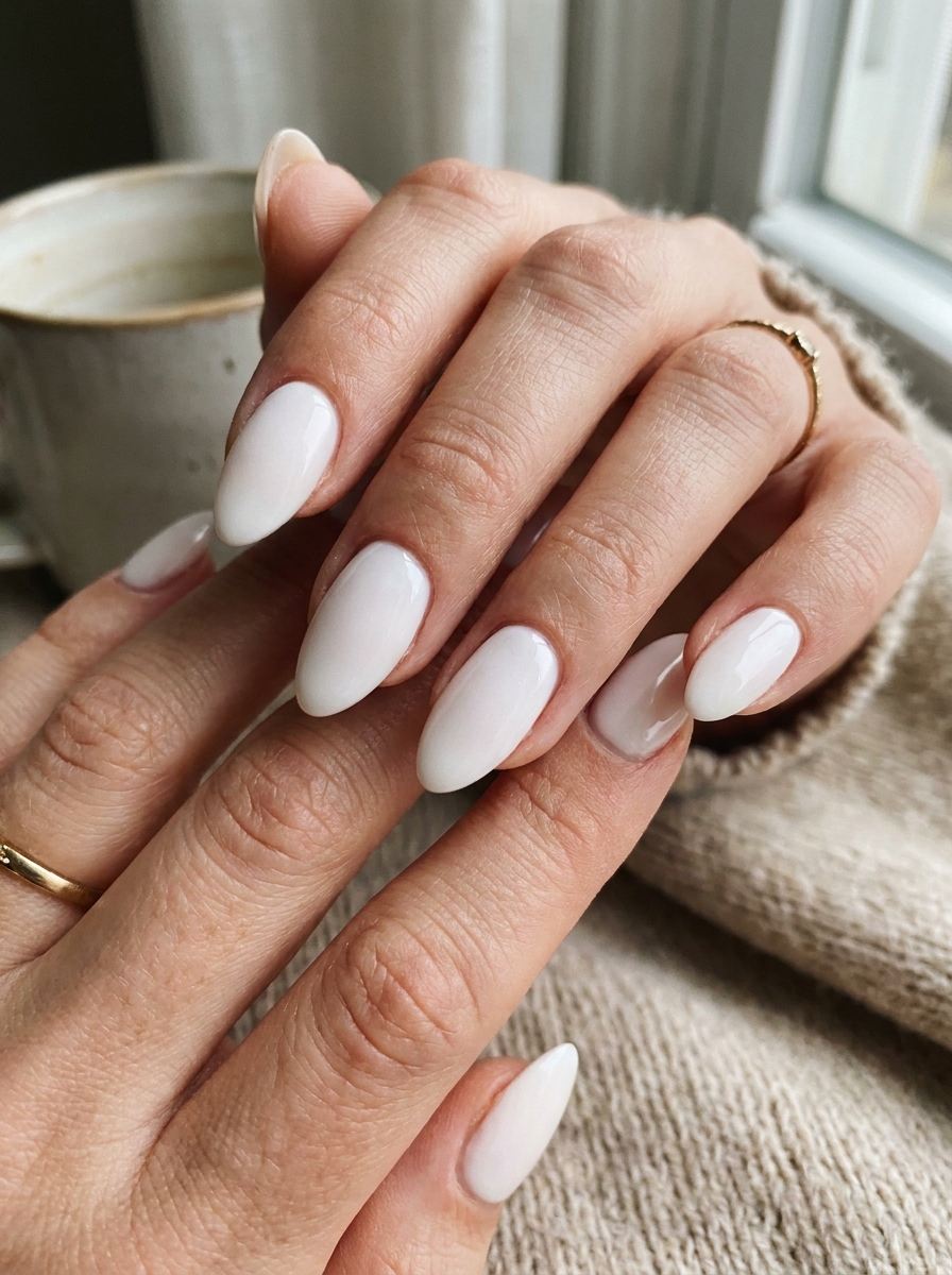 White Almond Nails